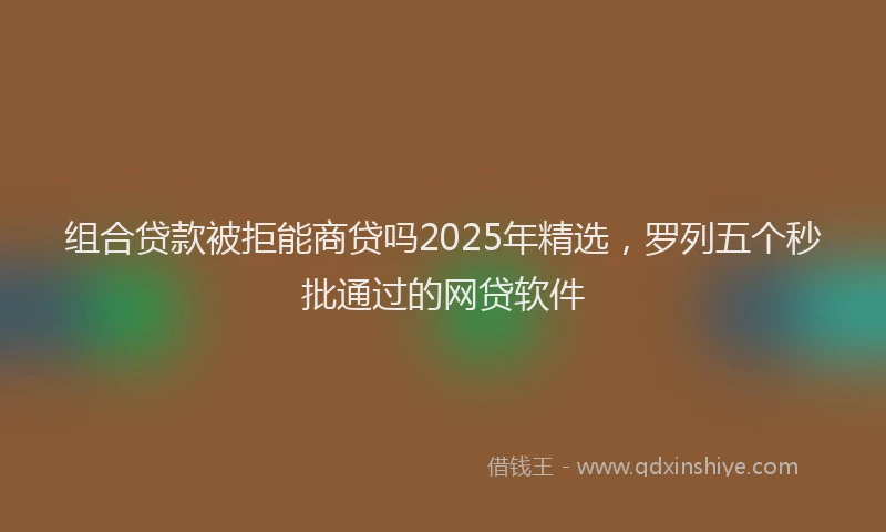 组合贷款被拒能商贷吗2025年精选，罗列五个秒批通过的网贷软件