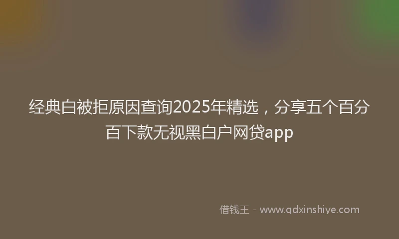 经典白被拒原因查询2025年精选，分享五个百分百下款无视黑白户网贷app