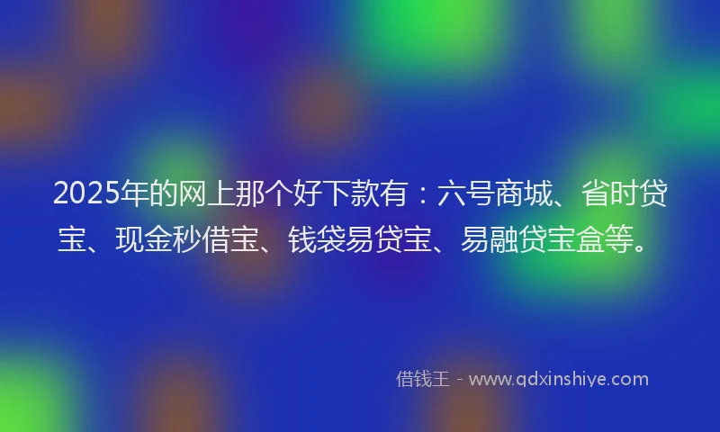 2025年的网上那个好下款有：六号商城、省时贷宝、现金秒借宝、钱袋易贷宝、易融贷宝盒等。