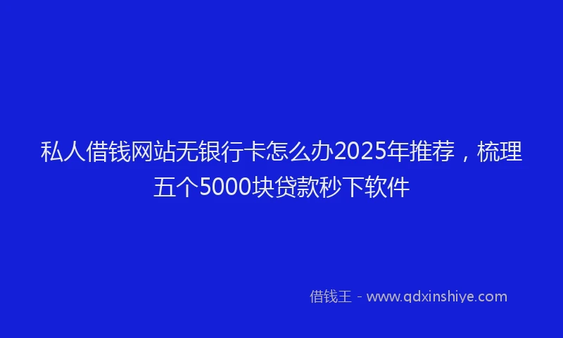 私人借钱网站无银行卡怎么办2025年推荐，梳理五个5000块贷款秒下软件