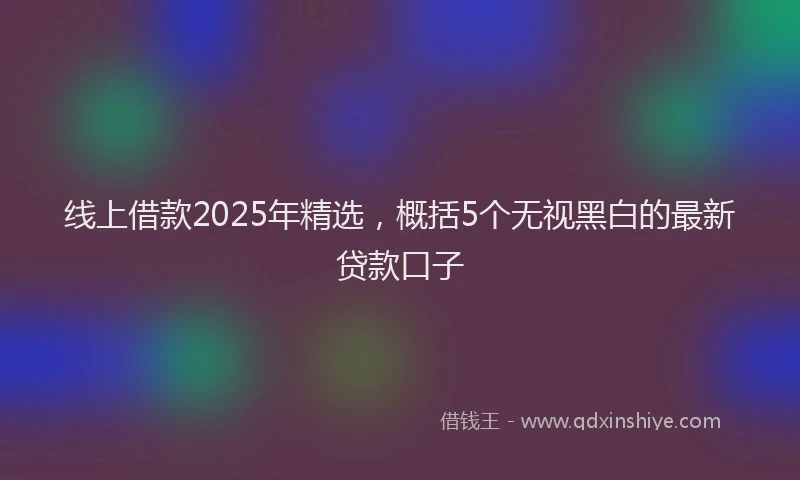 线上借款2025年精选，概括5个无视黑白的最新贷款口子