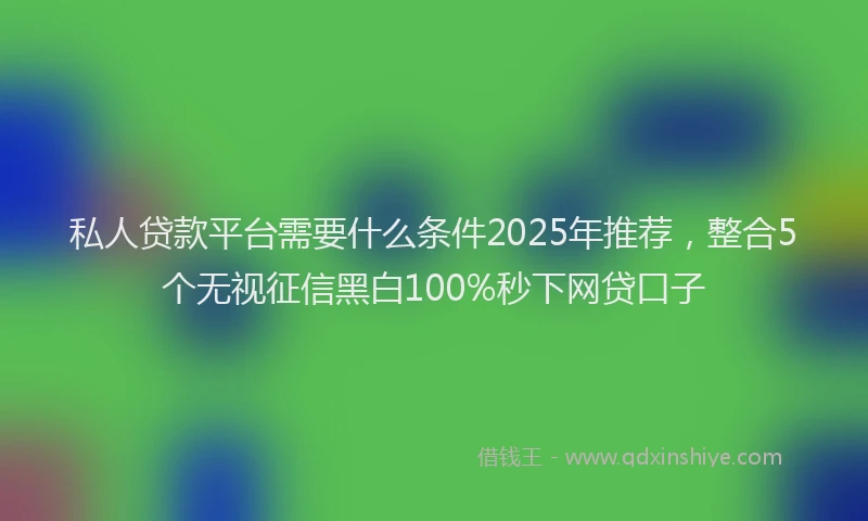 私人贷款平台需要什么条件2025年推荐，整合5个无视征信黑白100%秒下网贷口子