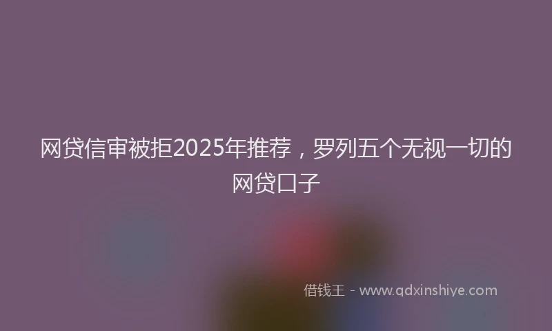 网贷信审被拒2025年推荐，罗列五个无视一切的网贷口子