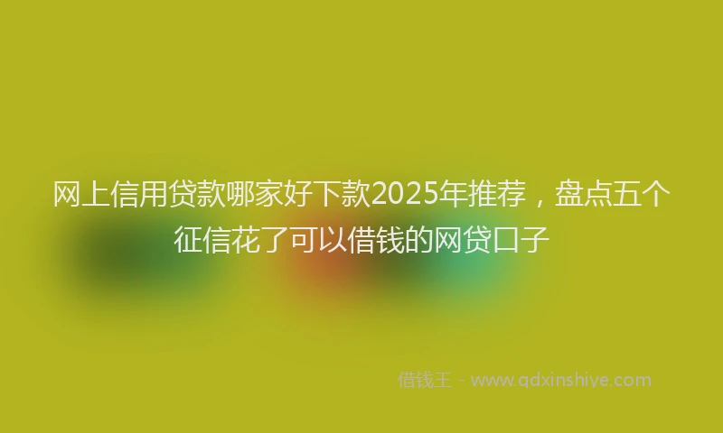 网上信用贷款哪家好下款2025年推荐，盘点五个征信花了可以借钱的网贷口子