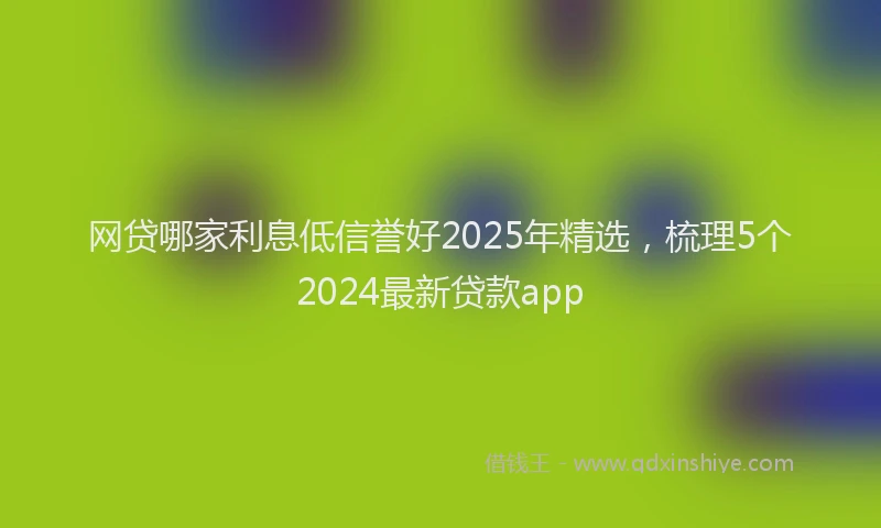 网贷哪家利息低信誉好2025年精选，梳理5个2024最新贷款app