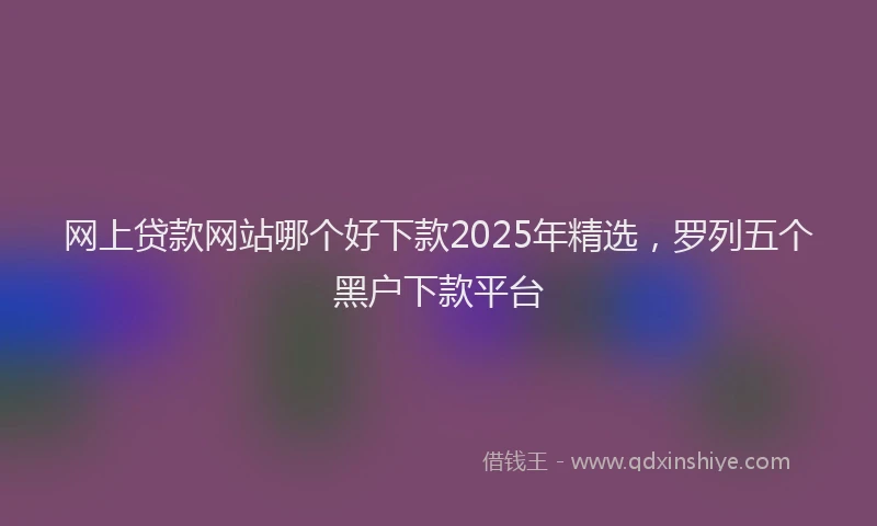 网上贷款网站哪个好下款2025年精选，罗列五个黑户下款平台