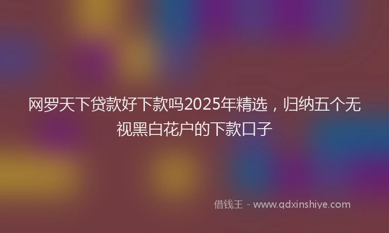 网罗天下贷款好下款吗2025年精选，归纳五个无视黑白花户的下款口子