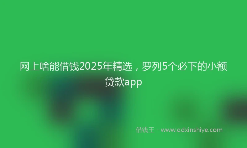 网上啥能借钱2025年精选，罗列5个必下的小额贷款app