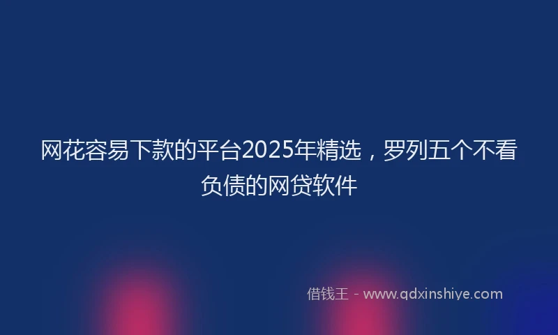 网花容易下款的平台2025年精选，罗列五个不看负债的网贷软件