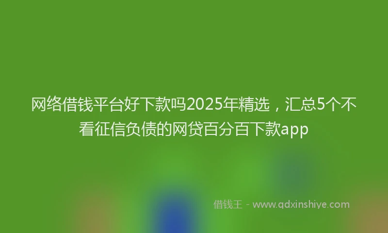 网络借钱平台好下款吗2025年精选，汇总5个不看征信负债的网贷百分百下款app
