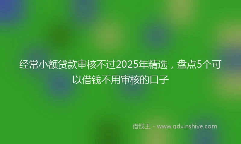 经常小额贷款审核不过2025年精选，盘点5个可以借钱不用审核的口子
