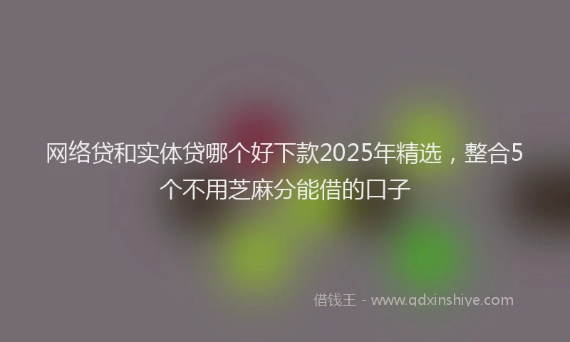 网络贷和实体贷哪个好下款2025年精选，整合5个不用芝麻分能借的口子