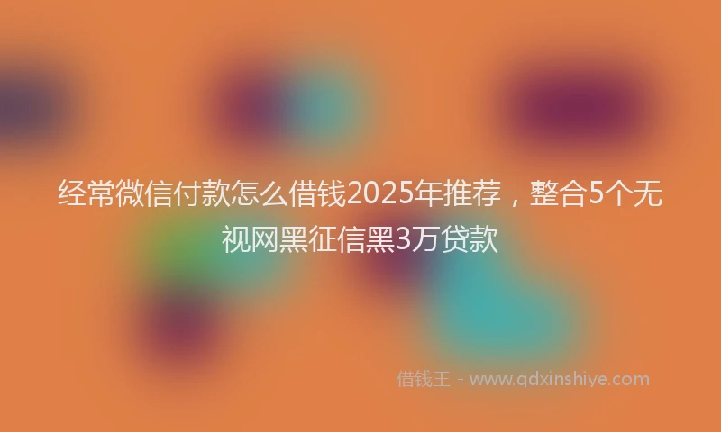 经常微信付款怎么借钱2025年推荐，整合5个无视网黑征信黑3万贷款