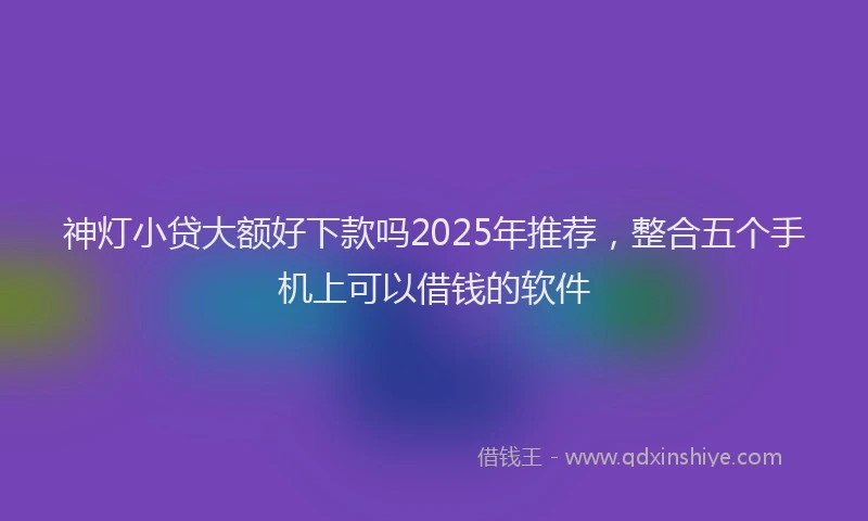 神灯小贷大额好下款吗2025年推荐，整合五个手机上可以借钱的软件