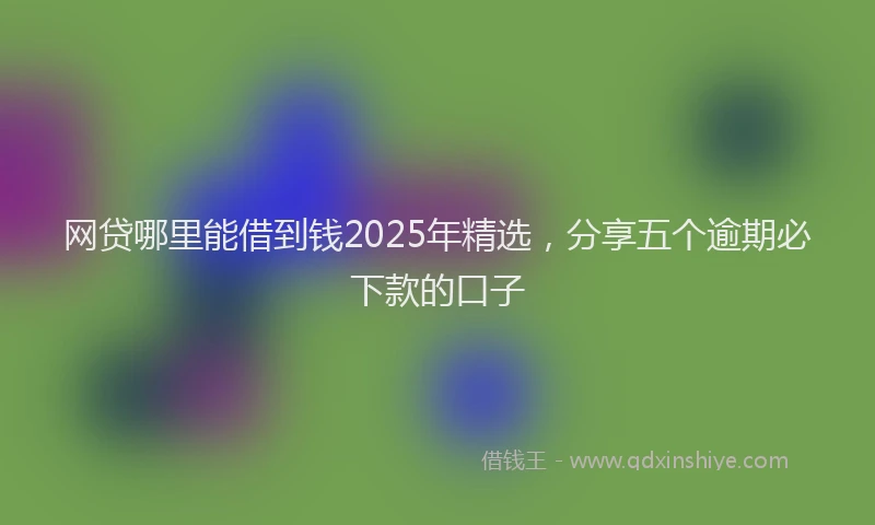 网贷哪里能借到钱2025年精选，分享五个逾期必下款的口子