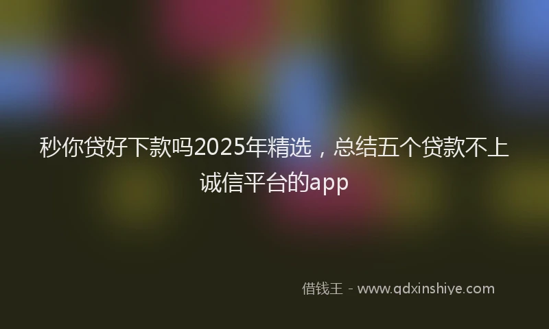 秒你贷好下款吗2025年精选，总结五个贷款不上诚信平台的app