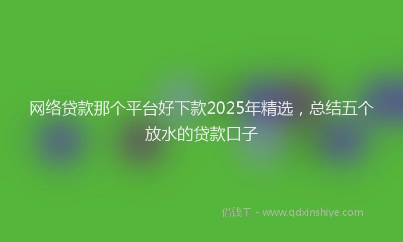 网络贷款那个平台好下款2025年精选，总结五个放水的贷款口子