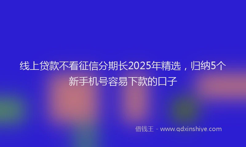 线上贷款不看征信分期长2025年精选，归纳5个新手机号容易下款的口子
