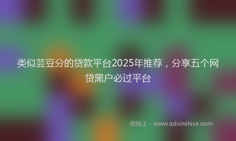 类似芸豆分的贷款平台2025年推荐，分享五个网贷黑户必过平台