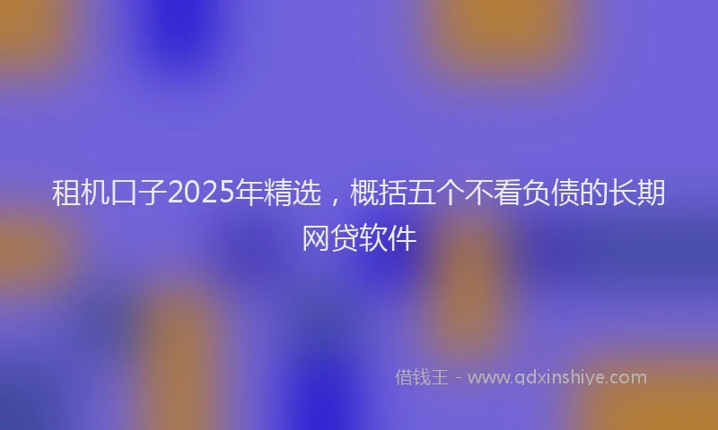 租机口子2025年精选，概括五个不看负债的长期网贷软件