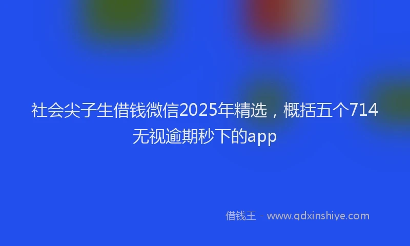 社会尖子生借钱微信2025年精选，概括五个714无视逾期秒下的app
