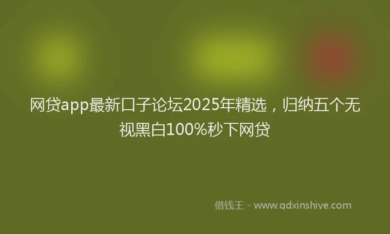 网贷app最新口子论坛2025年精选，归纳五个无视黑白100%秒下网贷
