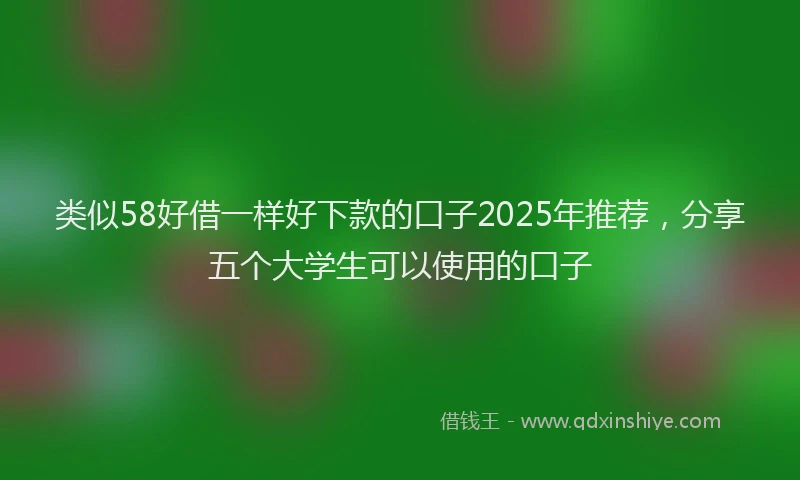 类似58好借一样好下款的口子2025年推荐，分享五个大学生可以使用的口子
