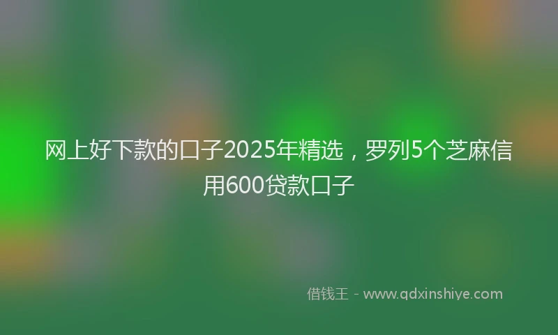 网上好下款的口子2025年精选，罗列5个芝麻信用600贷款口子