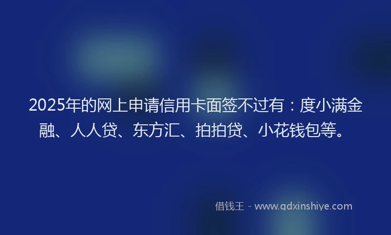 2025年的网上申请信用卡面签不过有：度小满金融、人人贷、东方汇、拍拍贷、小花钱包等。