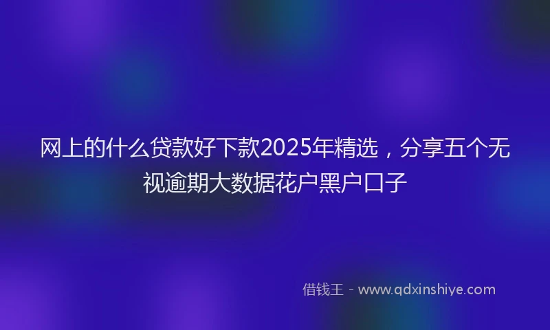网上的什么贷款好下款2025年精选，分享五个无视逾期大数据花户黑户口子