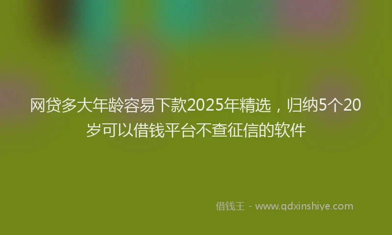 网贷多大年龄容易下款2025年精选，归纳5个20岁可以借钱平台不查征信的软件