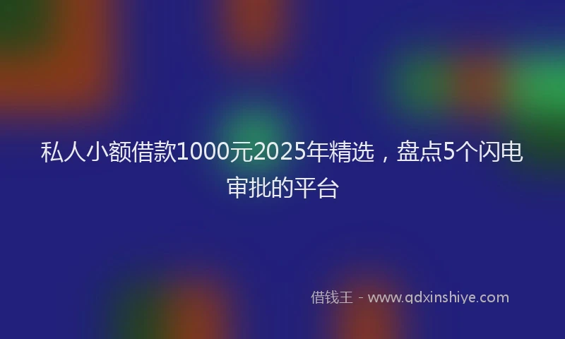 私人小额借款1000元2025年精选，盘点5个闪电审批的平台