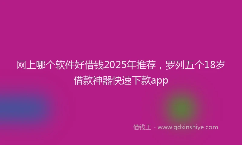网上哪个软件好借钱2025年推荐，罗列五个18岁借款神器快速下款app
