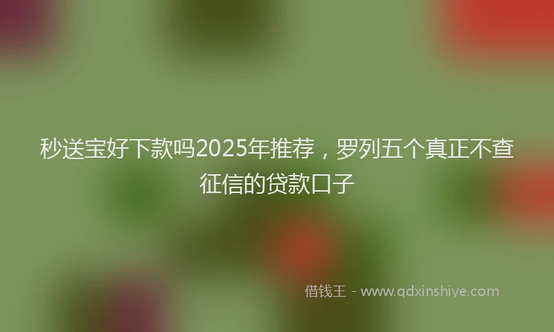 秒送宝好下款吗2025年推荐，罗列五个真正不查征信的贷款口子