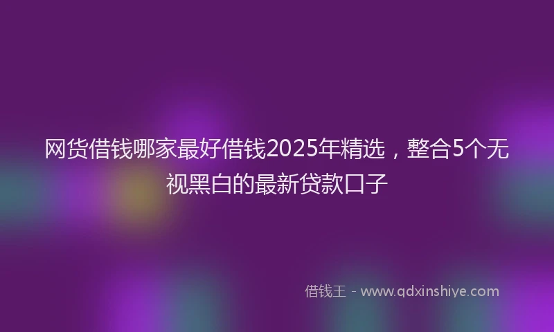 网货借钱哪家最好借钱2025年精选，整合5个无视黑白的最新贷款口子