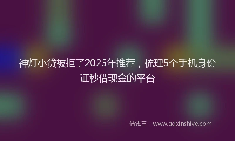 神灯小贷被拒了2025年推荐，梳理5个手机身份证秒借现金的平台