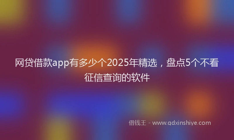 网贷借款app有多少个2025年精选，盘点5个不看征信查询的软件