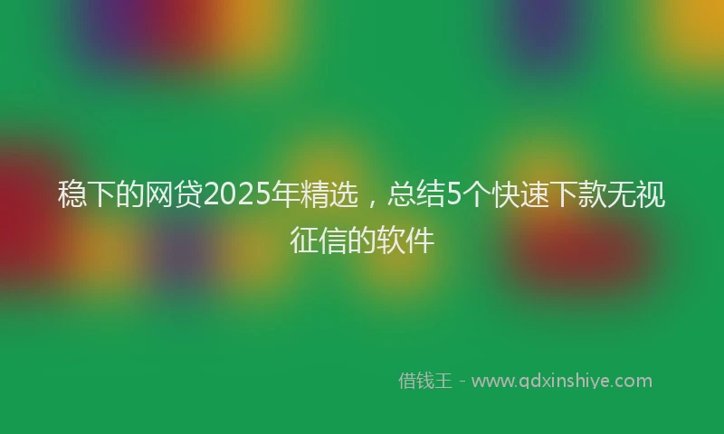 稳下的网贷2025年精选，总结5个快速下款无视征信的软件