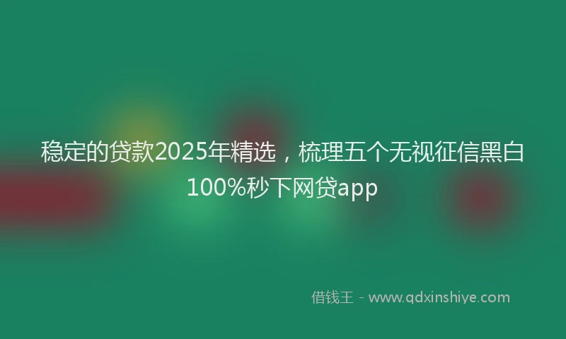 稳定的贷款2025年精选，梳理五个无视征信黑白100%秒下网贷app