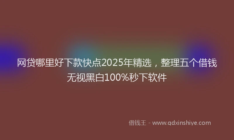 网贷哪里好下款快点2025年精选，整理五个借钱无视黑白100%秒下软件