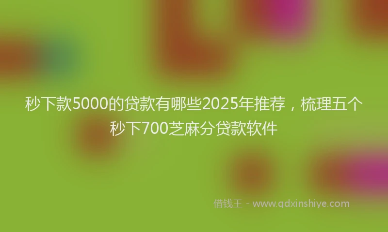 秒下款5000的贷款有哪些2025年推荐，梳理五个秒下700芝麻分贷款软件