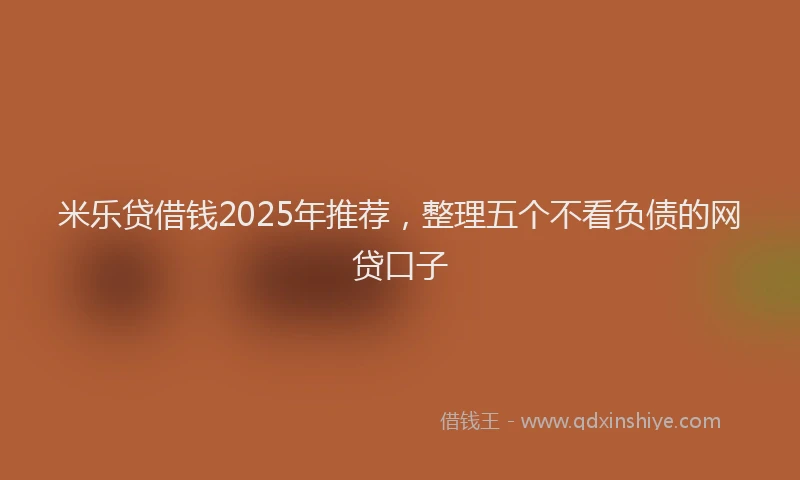 米乐贷借钱2025年推荐，整理五个不看负债的网贷口子