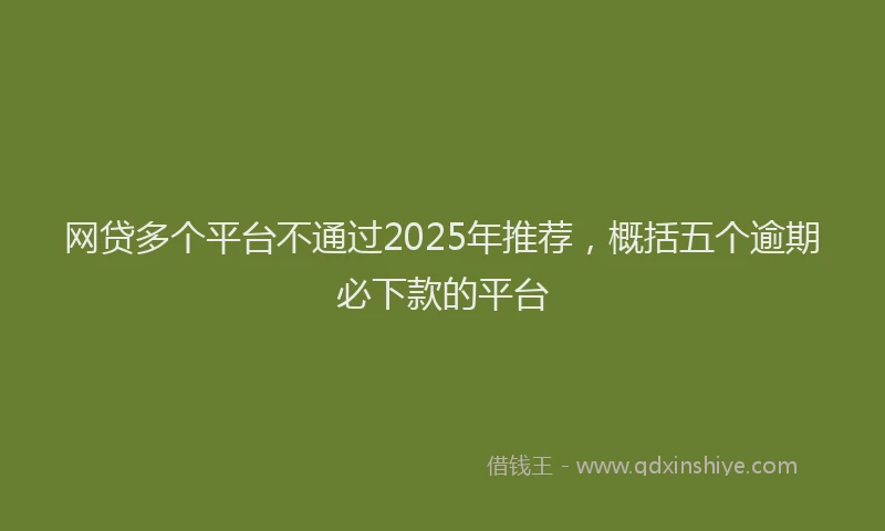 网贷多个平台不通过2025年推荐，概括五个逾期必下款的平台
