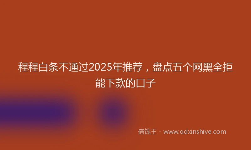 程程白条不通过2025年推荐，盘点五个网黑全拒能下款的口子