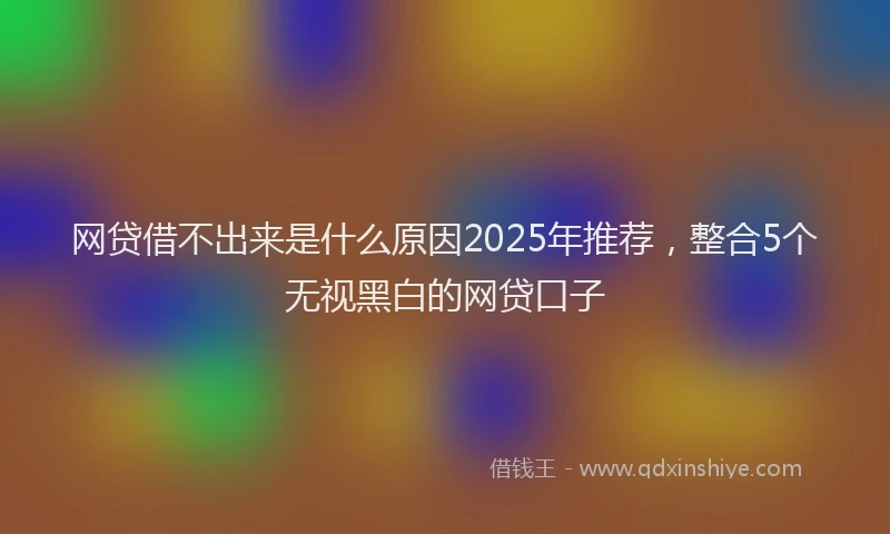 网贷借不出来是什么原因2025年推荐，整合5个无视黑白的网贷口子