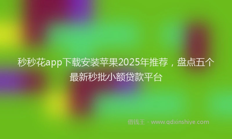 秒秒花app下载安装苹果2025年推荐，盘点五个最新秒批小额贷款平台