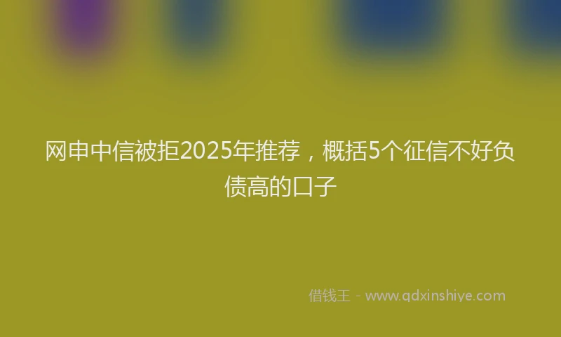 网申中信被拒2025年推荐，概括5个征信不好负债高的口子