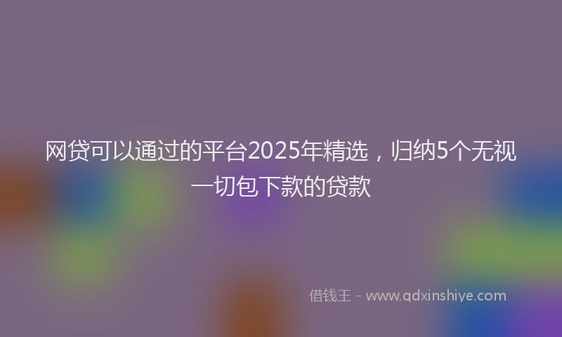 网贷可以通过的平台2025年精选，归纳5个无视一切包下款的贷款