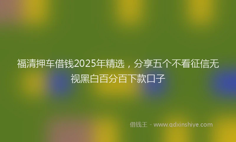 福清押车借钱2025年精选，分享五个不看征信无视黑白百分百下款口子