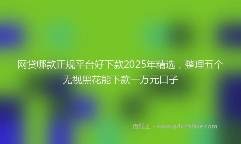 网贷哪款正规平台好下款2025年精选，整理五个无视黑花能下款一万元口子